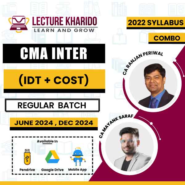 cma inter idt + cost combo by ranjan periwal and mayank saraf for june 2024 and dec 2024
