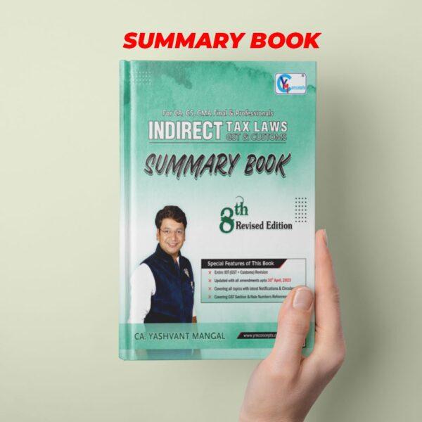 Colorful Summary Book – 8th Revised Edition For CA Final Indirect Tax Laws By CA. Yashvant Mangal For Nov. 23 / May 24